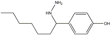 1-(1-(4-hydroxyphenyl)heptyl)hydrazine Struktur