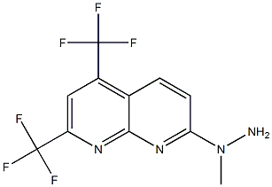 1-(2,4-bis(trifluoromethyl)-1,8-naphthyridin-7-yl)-1-methylhydrazine Struktur