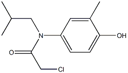 2-chloro-N-(4-hydroxy-3-methylphenyl)-N-isobutylacetamide Struktur