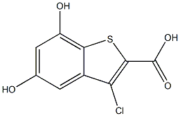 3-chloro-5,7-dihydroxybenzo[b]thiophene-2-carboxylic acid Struktur