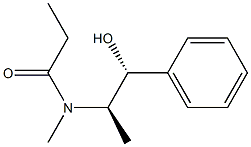 N-((1R,2R)-1-hydroxy-1-phenylpropan-2-yl)-N-methylpropionamide Struktur