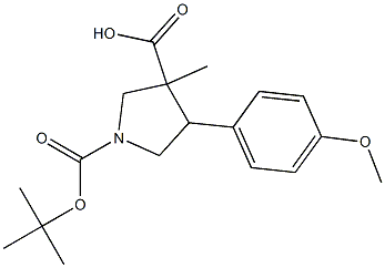 1-tert-butyl3-methyl4-(4-methoxyphenyl)pyrrolidine-1,3-dicarboxylate Struktur