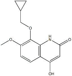 8-Cyclopropylmethoxy-4-hydroxy-7-methoxy-1H-quinolin-2-one Struktur