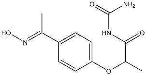 (2-{4-[1-(hydroxyimino)ethyl]phenoxy}propanoyl)urea Struktur