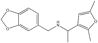 (2H-1,3-benzodioxol-5-ylmethyl)[1-(2,5-dimethylfuran-3-yl)ethyl]amine Struktur