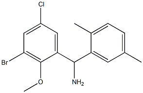 (3-bromo-5-chloro-2-methoxyphenyl)(2,5-dimethylphenyl)methanamine Struktur