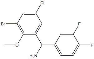 (3-bromo-5-chloro-2-methoxyphenyl)(3,4-difluorophenyl)methanamine Struktur