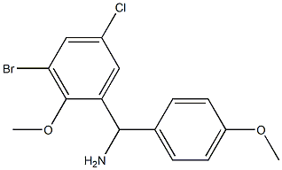 (3-bromo-5-chloro-2-methoxyphenyl)(4-methoxyphenyl)methanamine Struktur