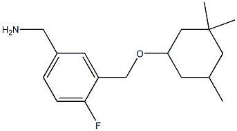 (4-fluoro-3-{[(3,3,5-trimethylcyclohexyl)oxy]methyl}phenyl)methanamine Struktur