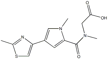 (methyl{[1-methyl-4-(2-methyl-1,3-thiazol-4-yl)-1H-pyrrol-2-yl]carbonyl}amino)acetic acid Struktur