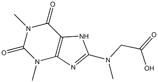 [(1,3-dimethyl-2,6-dioxo-2,3,6,7-tetrahydro-1H-purin-8-yl)(methyl)amino]acetic acid Struktur