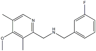 [(3-fluorophenyl)methyl][(4-methoxy-3,5-dimethylpyridin-2-yl)methyl]amine Struktur