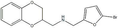 [(5-bromofuran-2-yl)methyl](2,3-dihydro-1,4-benzodioxin-2-ylmethyl)amine Struktur