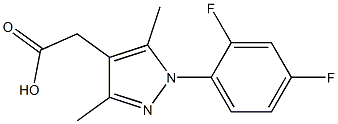 [1-(2,4-difluorophenyl)-3,5-dimethyl-1H-pyrazol-4-yl]acetic acid Struktur