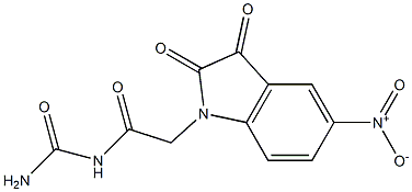 [2-(5-nitro-2,3-dioxo-2,3-dihydro-1H-indol-1-yl)acetyl]urea Struktur