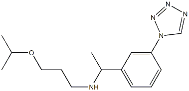 [3-(propan-2-yloxy)propyl]({1-[3-(1H-1,2,3,4-tetrazol-1-yl)phenyl]ethyl})amine Struktur