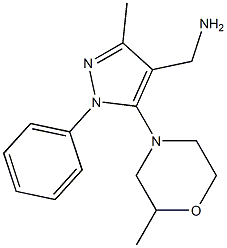 [3-methyl-5-(2-methylmorpholin-4-yl)-1-phenyl-1H-pyrazol-4-yl]methanamine Struktur