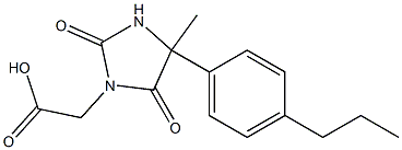 [4-methyl-2,5-dioxo-4-(4-propylphenyl)imidazolidin-1-yl]acetic acid Struktur