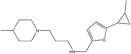 {[5-(2-methylcyclopropyl)furan-2-yl]methyl}[3-(4-methylpiperidin-1-yl)propyl]amine Struktur