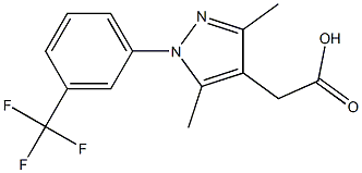 {3,5-dimethyl-1-[3-(trifluoromethyl)phenyl]-1H-pyrazol-4-yl}acetic acid Struktur