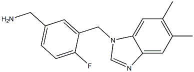 {3-[(5,6-dimethyl-1H-1,3-benzodiazol-1-yl)methyl]-4-fluorophenyl}methanamine Struktur