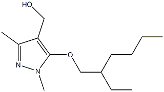 {5-[(2-ethylhexyl)oxy]-1,3-dimethyl-1H-pyrazol-4-yl}methanol Struktur