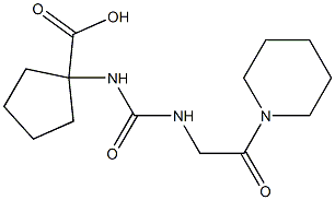 1-({[2-oxo-2-(piperidin-1-yl)ethyl]carbamoyl}amino)cyclopentane-1-carboxylic acid Struktur