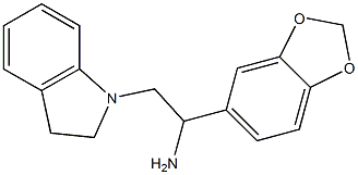 1-(1,3-benzodioxol-5-yl)-2-(2,3-dihydro-1H-indol-1-yl)ethanamine Struktur