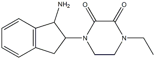 1-(1-amino-2,3-dihydro-1H-inden-2-yl)-4-ethylpiperazine-2,3-dione Struktur