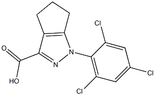 1-(2,4,6-trichlorophenyl)-1H,4H,5H,6H-cyclopenta[c]pyrazole-3-carboxylic acid Struktur