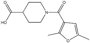 1-(2,5-dimethyl-3-furoyl)piperidine-4-carboxylic acid Struktur