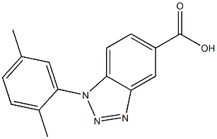 1-(2,5-dimethylphenyl)-1H-1,2,3-benzotriazole-5-carboxylic acid Struktur