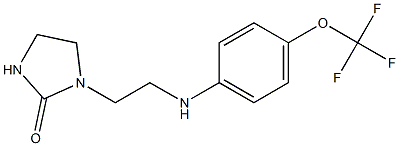 1-(2-{[4-(trifluoromethoxy)phenyl]amino}ethyl)imidazolidin-2-one Struktur