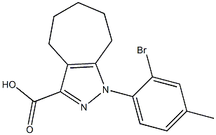 1-(2-bromo-4-methylphenyl)-1,4,5,6,7,8-hexahydrocyclohepta[c]pyrazole-3-carboxylic acid Struktur