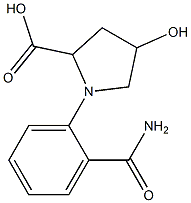 1-(2-carbamoylphenyl)-4-hydroxypyrrolidine-2-carboxylic acid Struktur