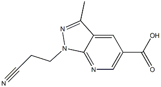 1-(2-cyanoethyl)-3-methyl-1H-pyrazolo[3,4-b]pyridine-5-carboxylic acid Struktur