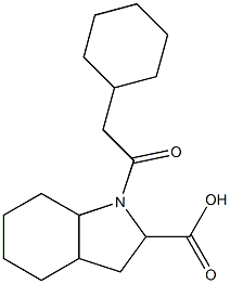 1-(2-cyclohexylacetyl)-octahydro-1H-indole-2-carboxylic acid Struktur