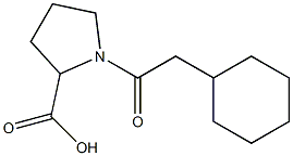 1-(2-cyclohexylacetyl)pyrrolidine-2-carboxylic acid Struktur