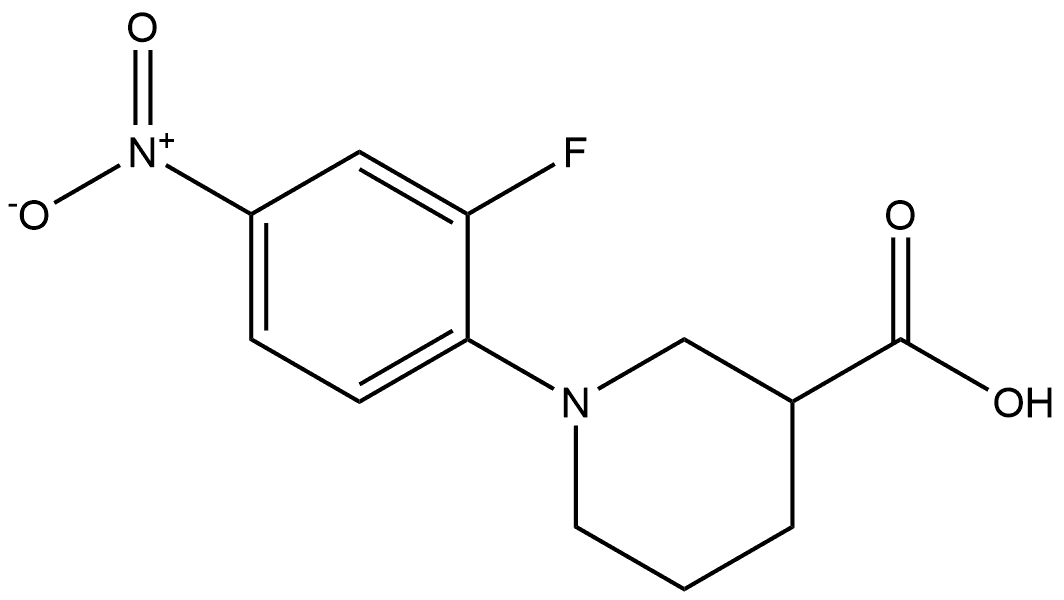 1-(2-fluoro-4-nitrophenyl)piperidine-3-carboxylic acid Struktur