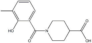 1-(2-hydroxy-3-methylbenzoyl)piperidine-4-carboxylic acid Struktur