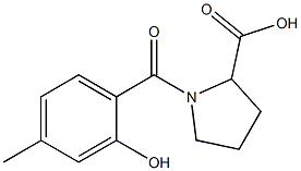 1-(2-hydroxy-4-methylbenzoyl)pyrrolidine-2-carboxylic acid Struktur