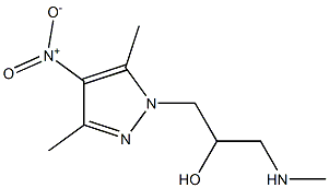 1-(3,5-dimethyl-4-nitro-1H-pyrazol-1-yl)-3-(methylamino)propan-2-ol Struktur