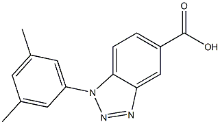 1-(3,5-dimethylphenyl)-1H-1,2,3-benzotriazole-5-carboxylic acid Struktur