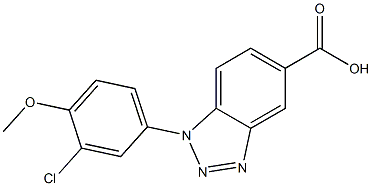 1-(3-chloro-4-methoxyphenyl)-1H-1,2,3-benzotriazole-5-carboxylic acid Struktur