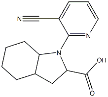 1-(3-cyanopyridin-2-yl)octahydro-1H-indole-2-carboxylic acid Struktur