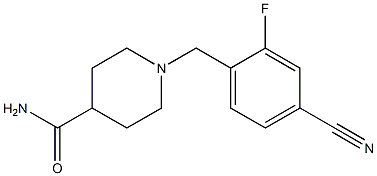 1-(4-cyano-2-fluorobenzyl)piperidine-4-carboxamide Struktur