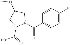 1-(4-fluorobenzoyl)-4-methoxypyrrolidine-2-carboxylic acid Struktur