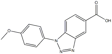 1-(4-methoxyphenyl)-1H-1,2,3-benzotriazole-5-carboxylic acid Struktur