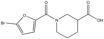 1-(5-bromo-2-furoyl)piperidine-3-carboxylic acid Struktur