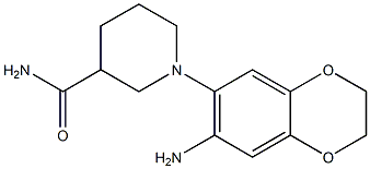 1-(7-amino-2,3-dihydro-1,4-benzodioxin-6-yl)piperidine-3-carboxamide Struktur